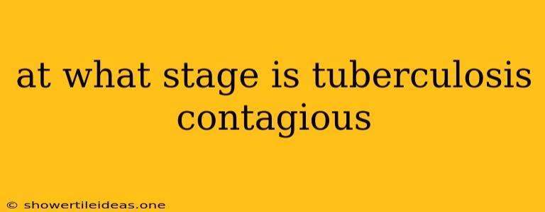 At What Stage Is Tuberculosis Contagious