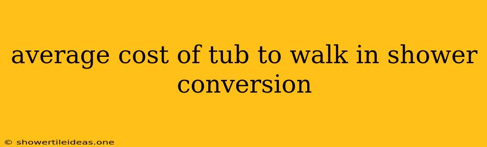 Average Cost Of Tub To Walk In Shower Conversion