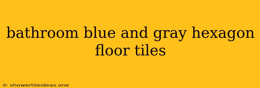 Bathroom Blue And Gray Hexagon Floor Tiles