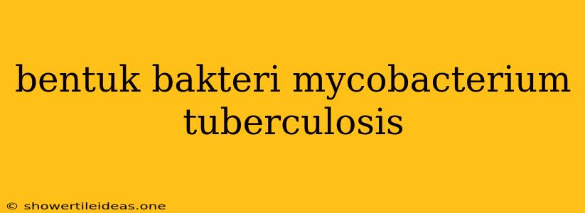 Bentuk Bakteri Mycobacterium Tuberculosis