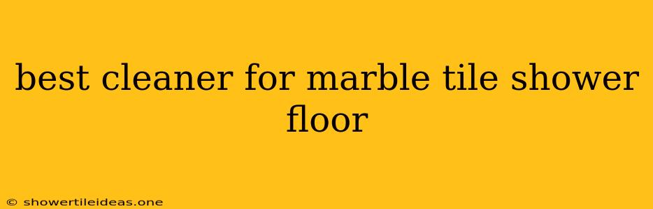 Best Cleaner For Marble Tile Shower Floor