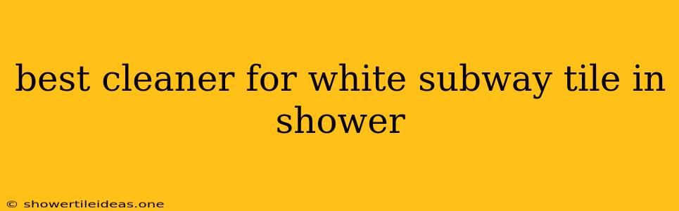 Best Cleaner For White Subway Tile In Shower