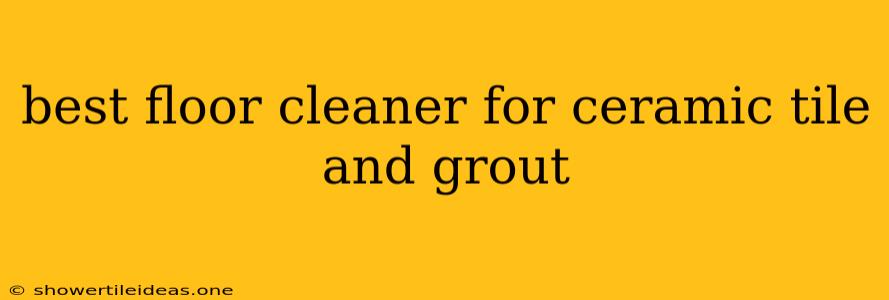 Best Floor Cleaner For Ceramic Tile And Grout