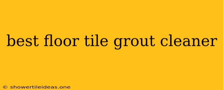 Best Floor Tile Grout Cleaner