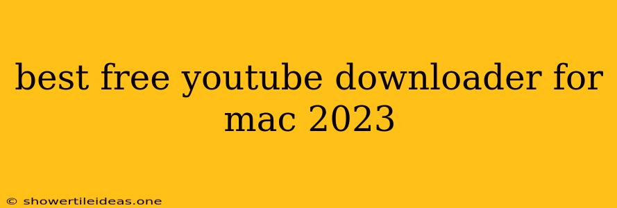 Best Free Youtube Downloader For Mac 2023