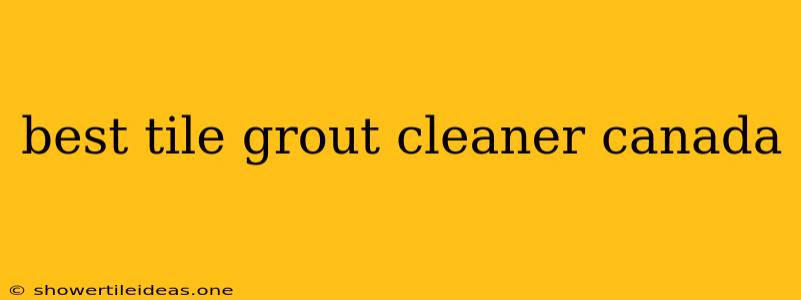 Best Tile Grout Cleaner Canada