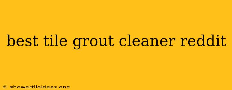 Best Tile Grout Cleaner Reddit