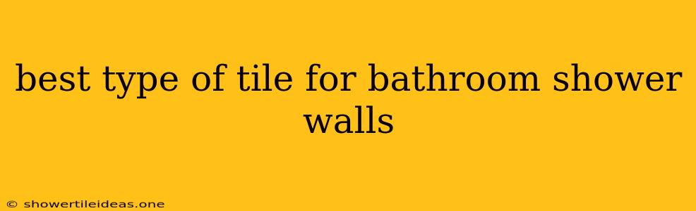 Best Type Of Tile For Bathroom Shower Walls