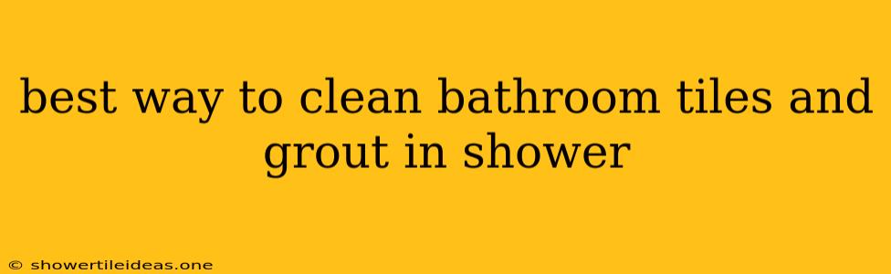 Best Way To Clean Bathroom Tiles And Grout In Shower