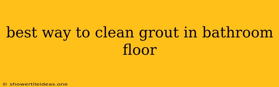 Best Way To Clean Grout In Bathroom Floor