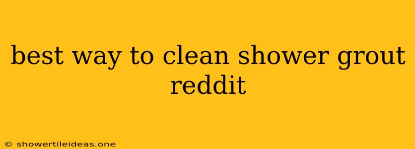 Best Way To Clean Shower Grout Reddit