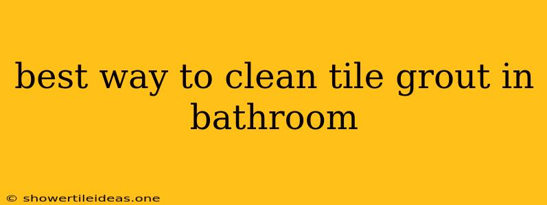 Best Way To Clean Tile Grout In Bathroom