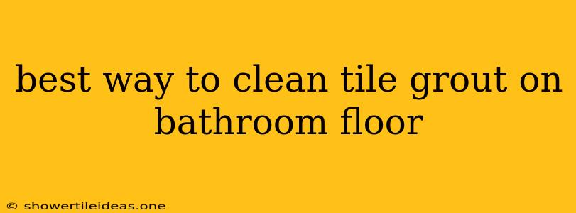 Best Way To Clean Tile Grout On Bathroom Floor