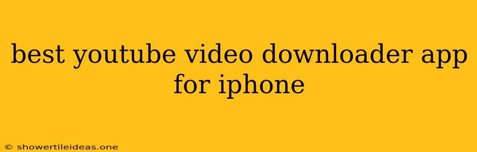 Best Youtube Video Downloader App For Iphone