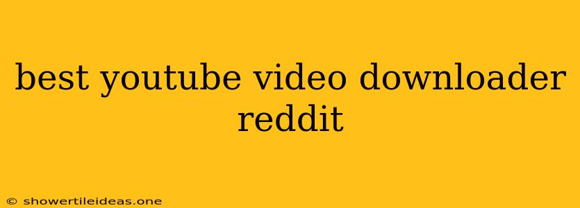 Best Youtube Video Downloader Reddit