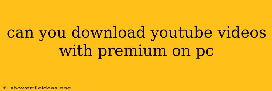 Can You Download Youtube Videos With Premium On Pc