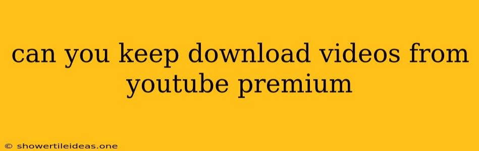 Can You Keep Download Videos From Youtube Premium