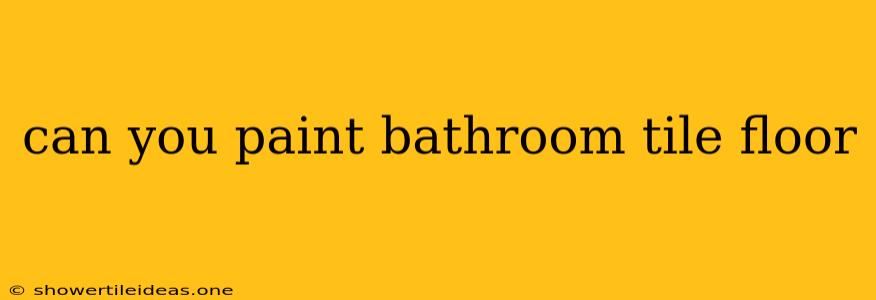 Can You Paint Bathroom Tile Floor