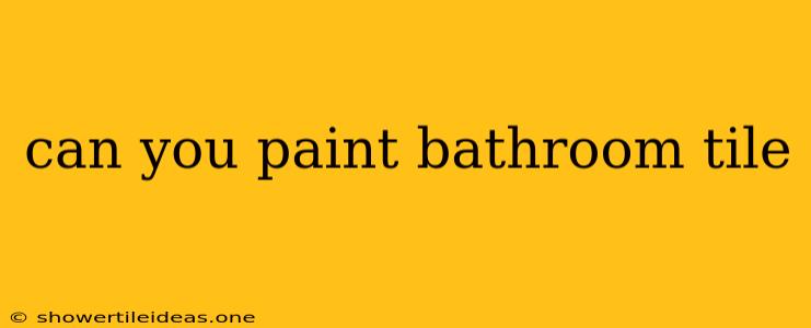 Can You Paint Bathroom Tile