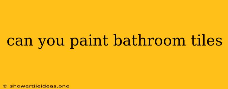 Can You Paint Bathroom Tiles