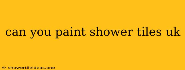 Can You Paint Shower Tiles Uk