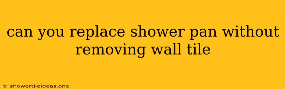 Can You Replace Shower Pan Without Removing Wall Tile