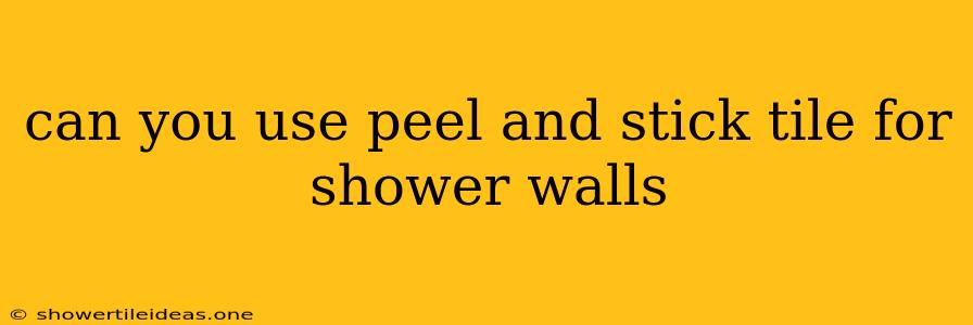 Can You Use Peel And Stick Tile For Shower Walls