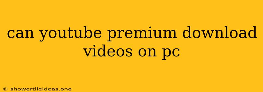 Can Youtube Premium Download Videos On Pc