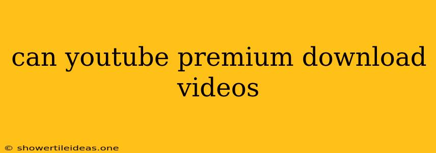 Can Youtube Premium Download Videos