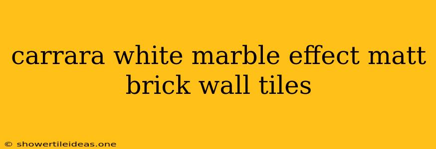 Carrara White Marble Effect Matt Brick Wall Tiles