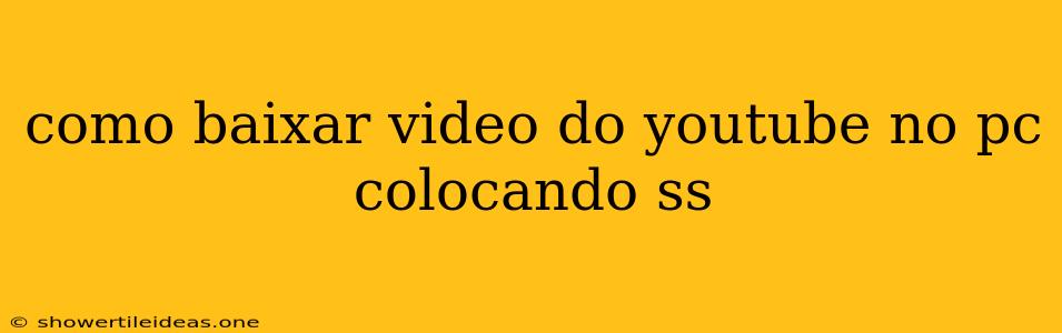 Como Baixar Video Do Youtube No Pc Colocando Ss