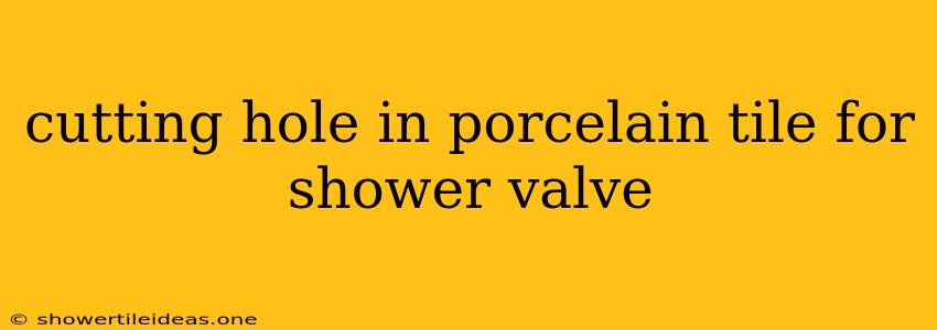 Cutting Hole In Porcelain Tile For Shower Valve