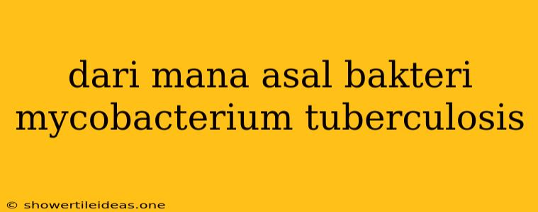 Dari Mana Asal Bakteri Mycobacterium Tuberculosis