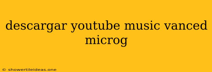 Descargar Youtube Music Vanced Microg