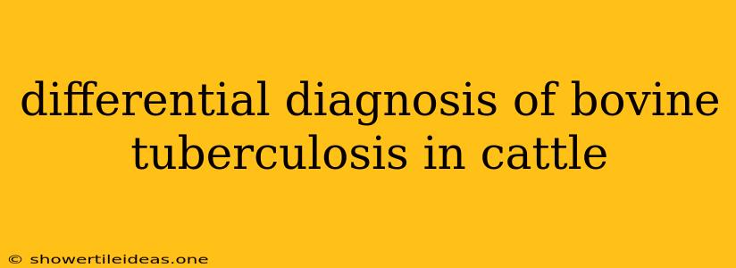 Differential Diagnosis Of Bovine Tuberculosis In Cattle