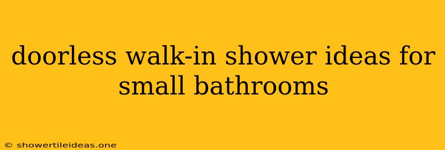 Doorless Walk-in Shower Ideas For Small Bathrooms