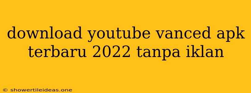 Download Youtube Vanced Apk Terbaru 2022 Tanpa Iklan