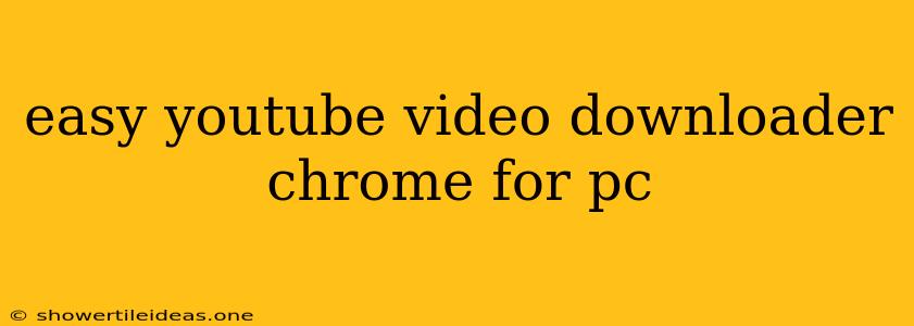 Easy Youtube Video Downloader Chrome For Pc