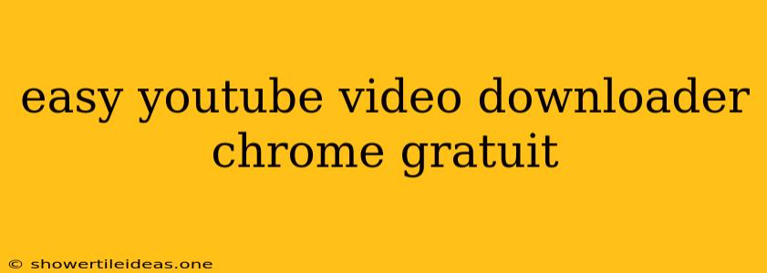 Easy Youtube Video Downloader Chrome Gratuit