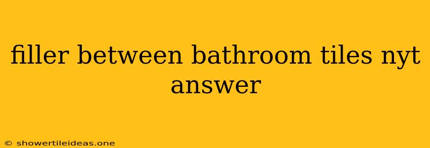 Filler Between Bathroom Tiles Nyt Answer