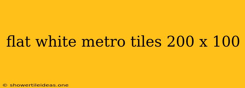 Flat White Metro Tiles 200 X 100