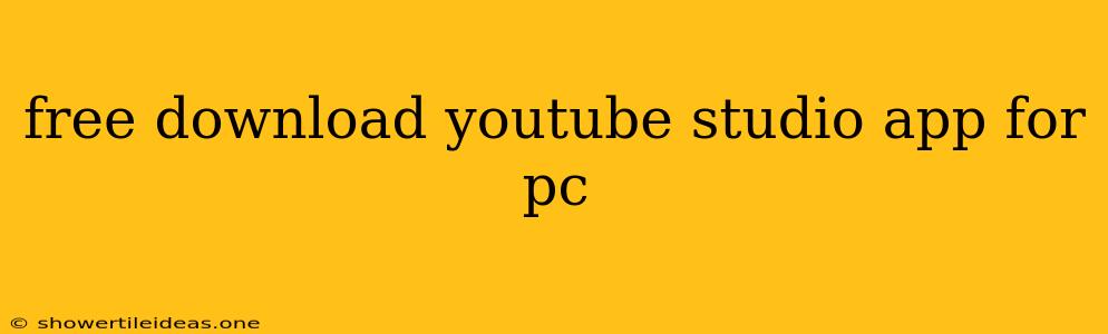 Free Download Youtube Studio App For Pc