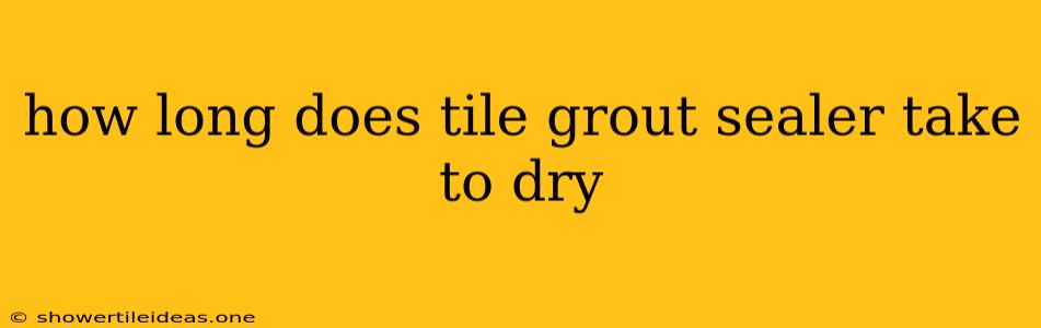 How Long Does Tile Grout Sealer Take To Dry