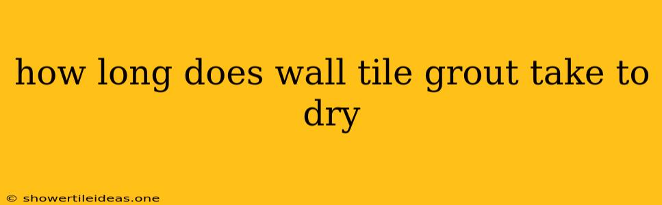 How Long Does Wall Tile Grout Take To Dry