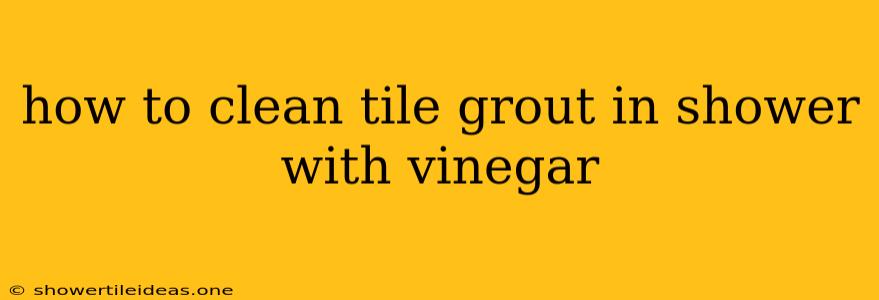 How To Clean Tile Grout In Shower With Vinegar