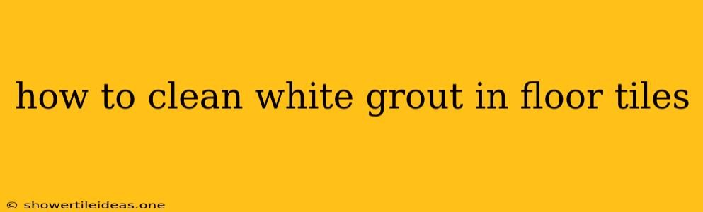 How To Clean White Grout In Floor Tiles