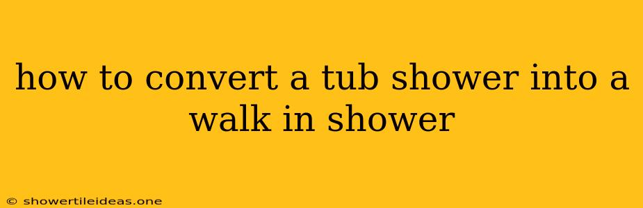 How To Convert A Tub Shower Into A Walk In Shower