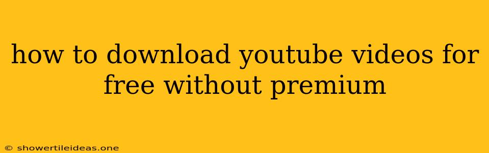 How To Download Youtube Videos For Free Without Premium