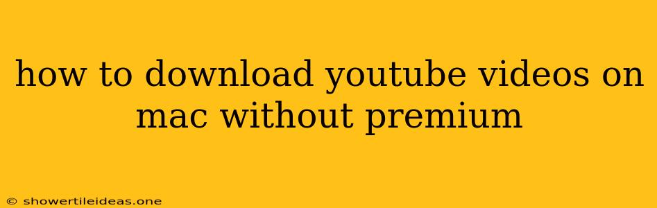 How To Download Youtube Videos On Mac Without Premium