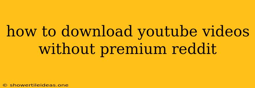 How To Download Youtube Videos Without Premium Reddit